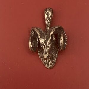 Ram Head Sterling Silver Jewelry Charm #wildlife #animal